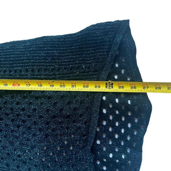 Rock & Republic Y2K Green Metallic Knit Sparkly Mesh High Low Tunic Sweater Sz S - Picture 7 of 7